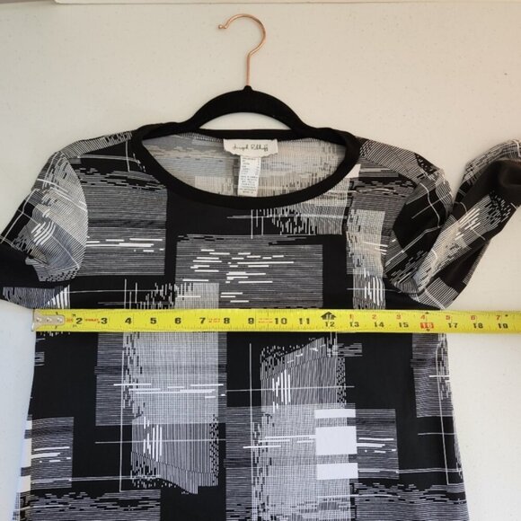 Joseph Ribkoff Black Abstract Shift Dress Scoop Neck 3/4 Sleeves Size 2 New - Picture 10 of 11